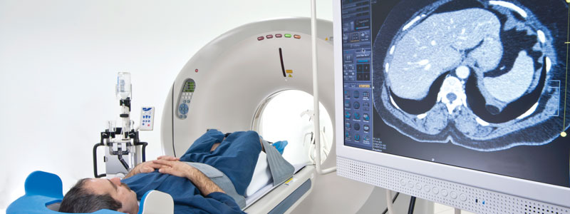 Man receiving CT Scan